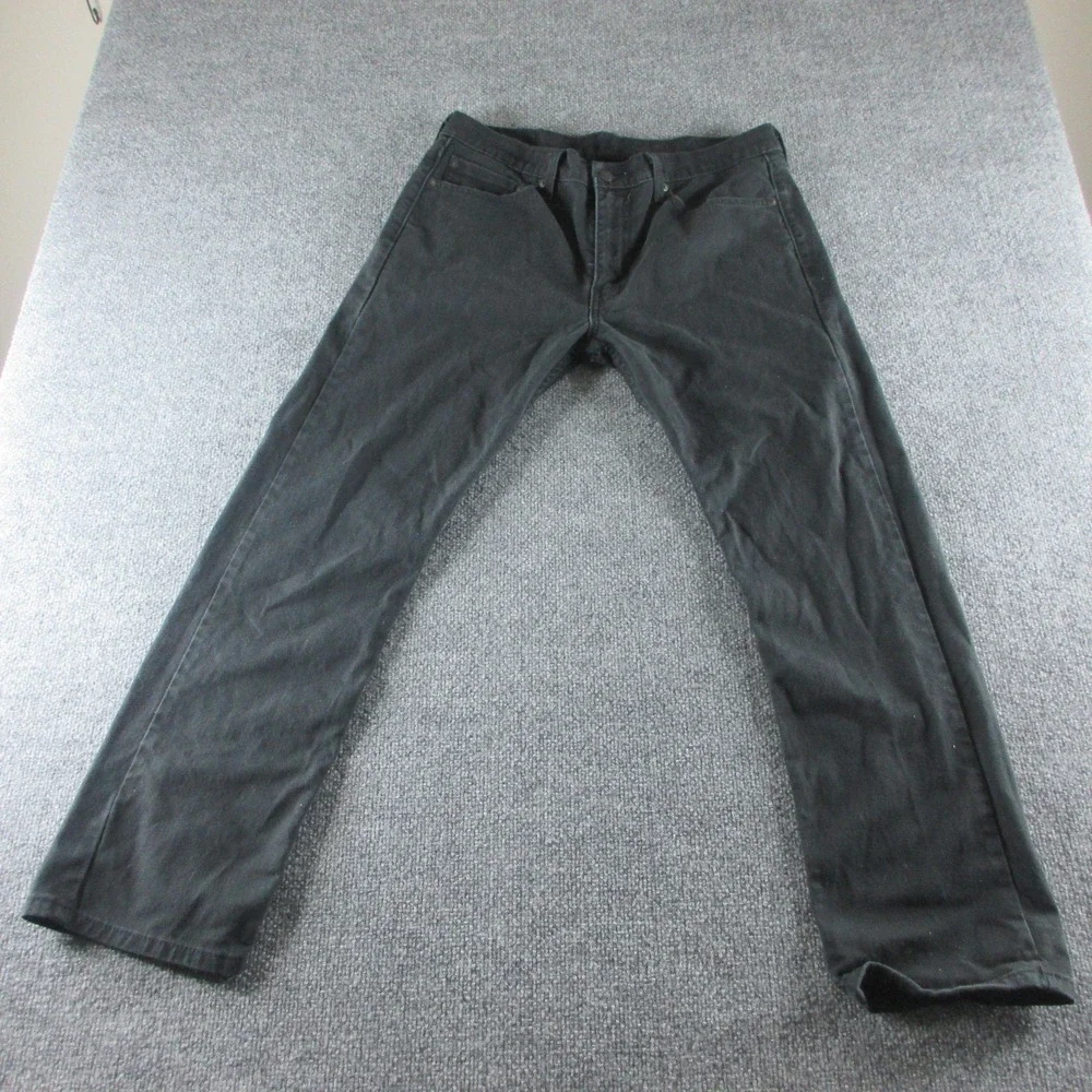 Levis 513 Jeans Mens 34x29 Black Slim Straight‎ Dark Wash Stretch Denim Casual